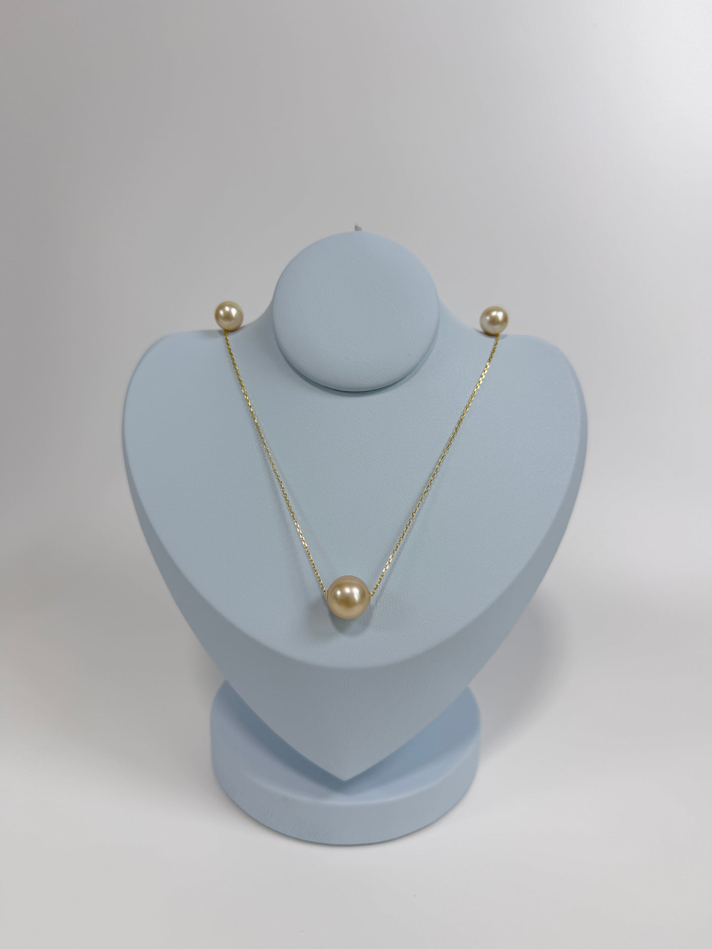 Golden South Sea Pearl Necklace & Earrings Set